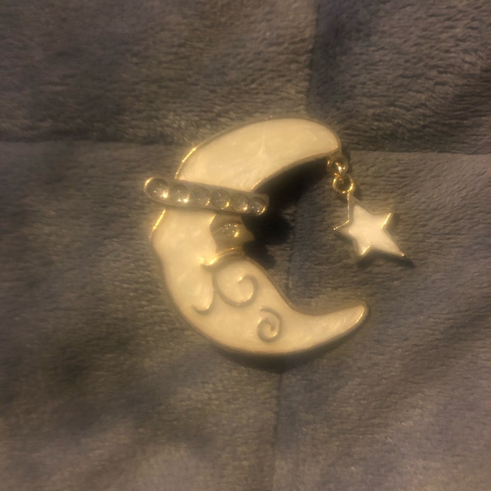 Moon and star pin